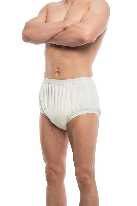 Suprima PU-Inkontinenzhose - Model 1204 - Schlupfform, weiß / anthrazit