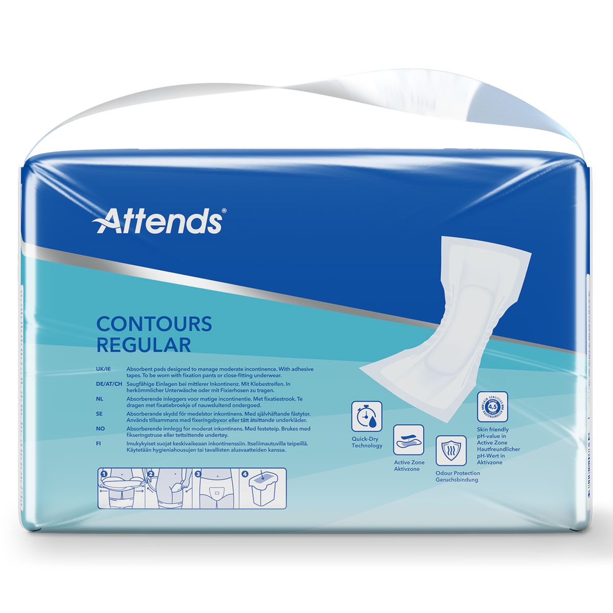 ATTENDS Contours Regular 5 - Inkontinenzvorlagen - 5x42 Stück