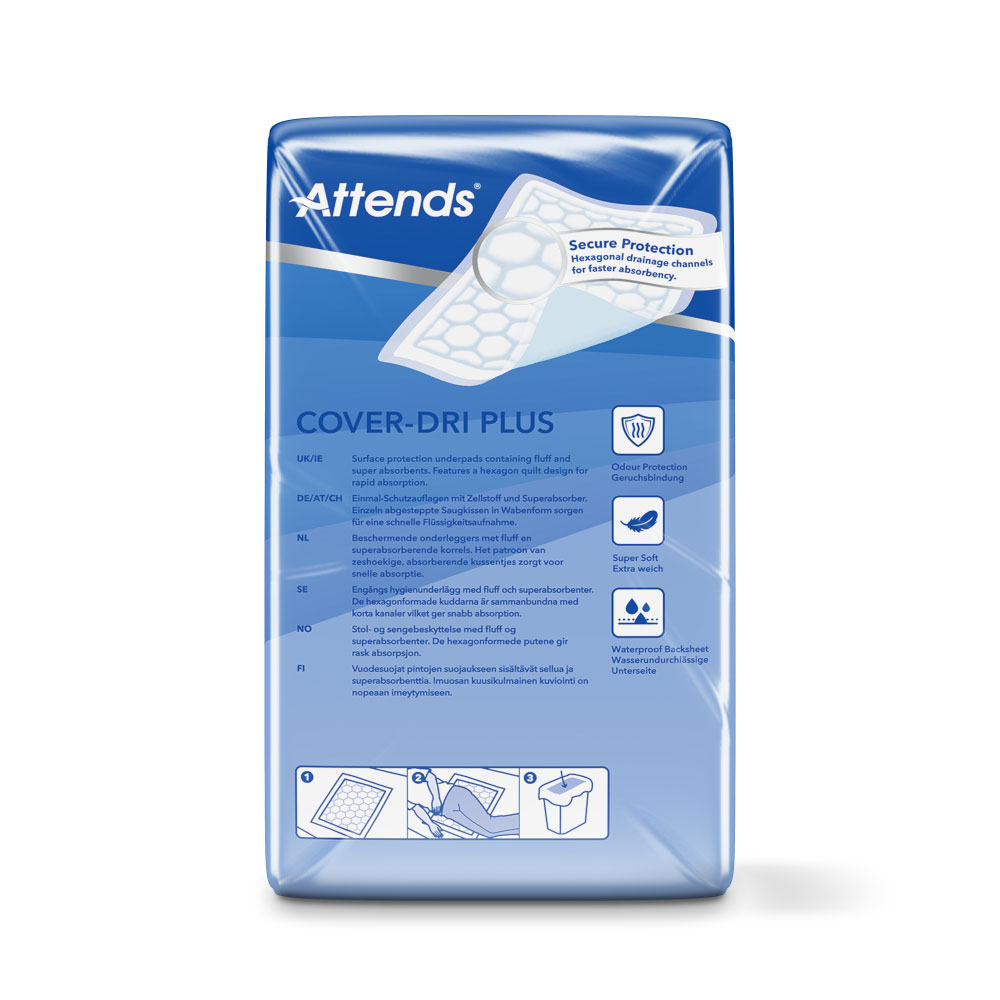 ATTENDS Cover-Dri Plus - Bettschutzeinlagen 60 x 60cm (200 Stück)