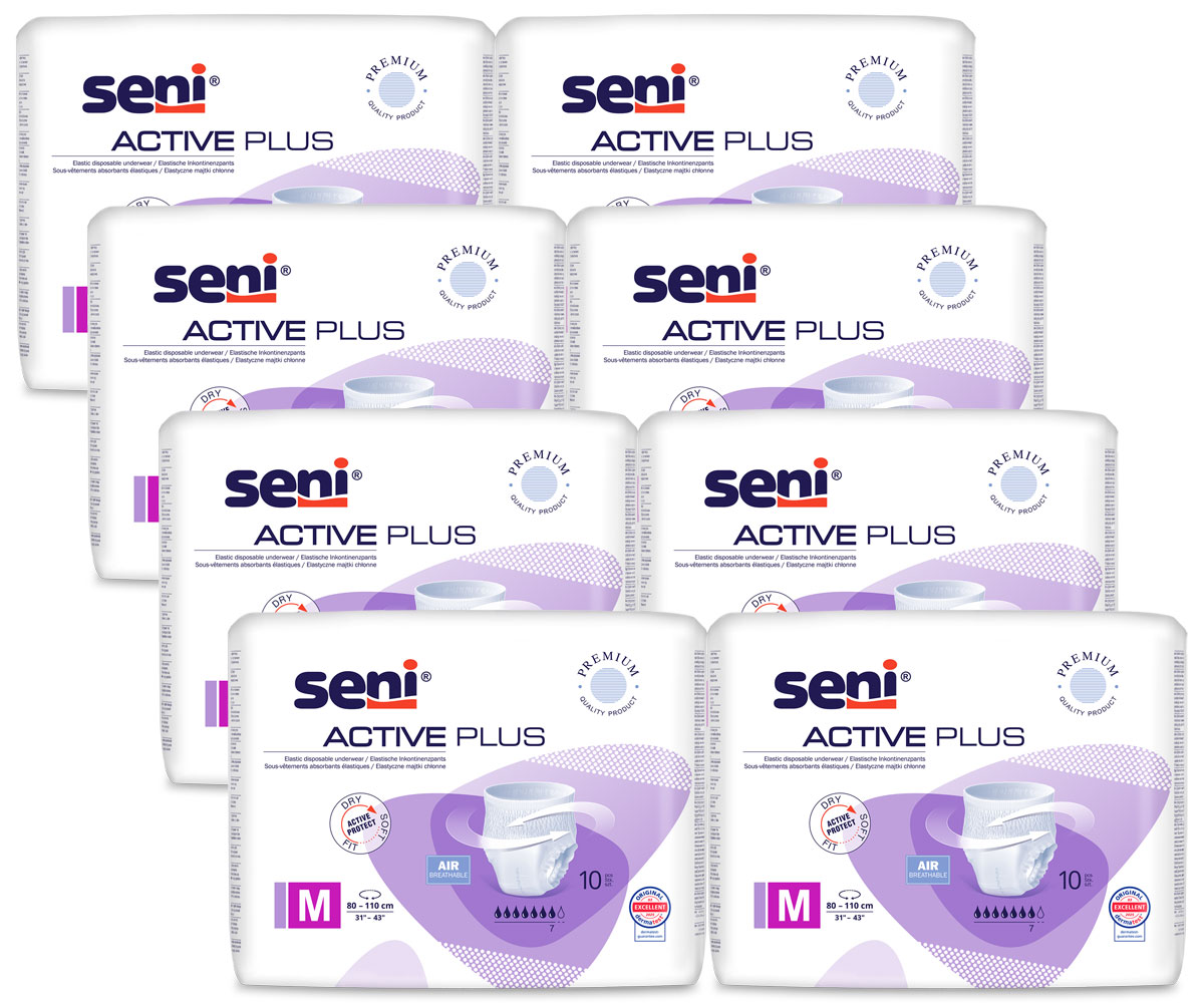 SENI Active PLUS - Inkontinenzslip MEDIUM (8x10) 80 Stück