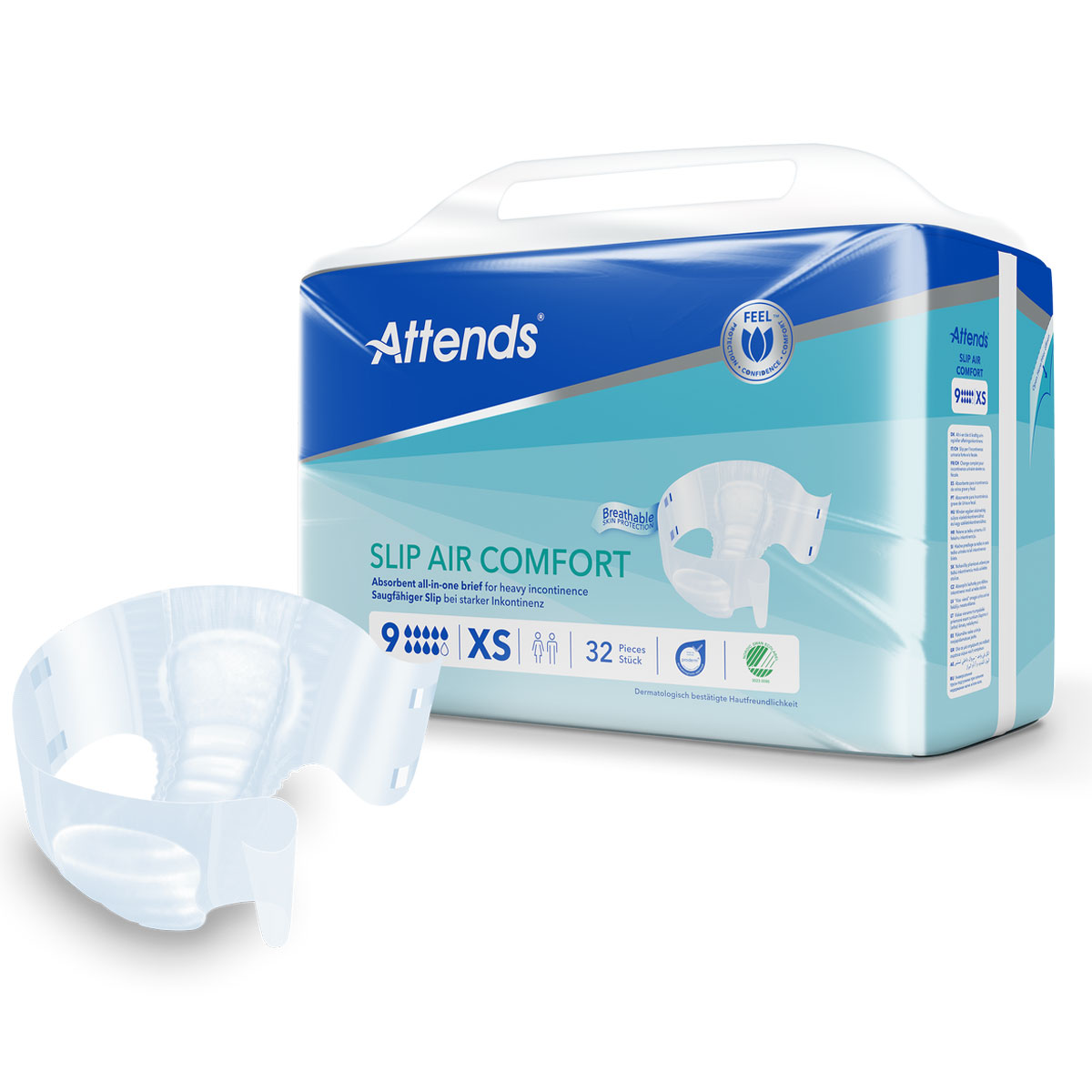 ATTENDS Slip AIR Comfort 9 - Extra Small (XS) - Inkontinenzwindel für Jugendliche