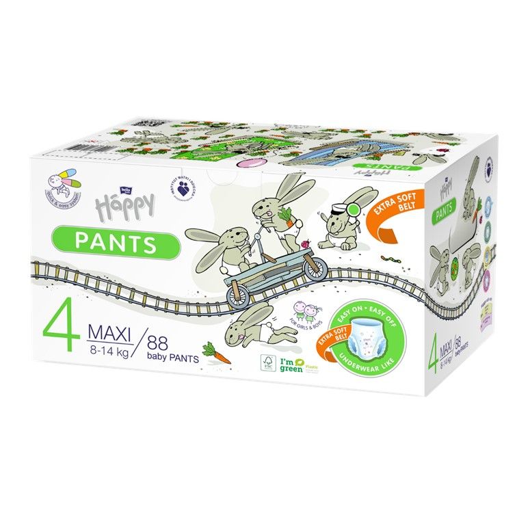 Bella Happy PANTS - Gr. 4 Maxi 8-14kg - 88 Stück Öko-Box