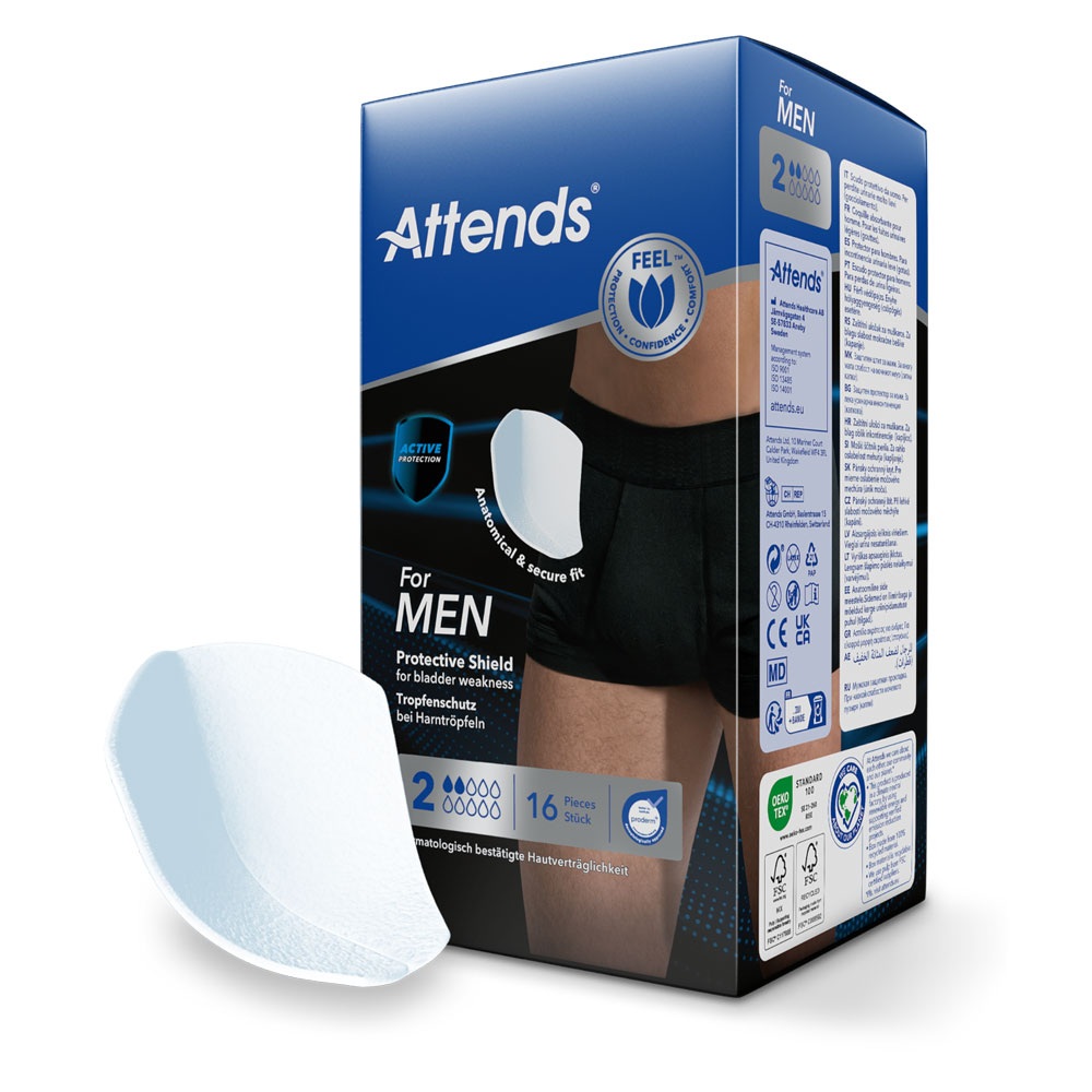 ATTENDS for Men 2, Slipeinlagen für Männer - 16 Stück Packung