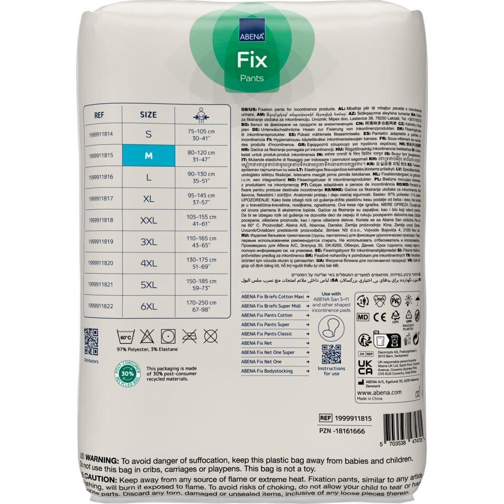 ABENA Fix Pants SUPER Fixierhose aus Microfaser 3er Pack - M