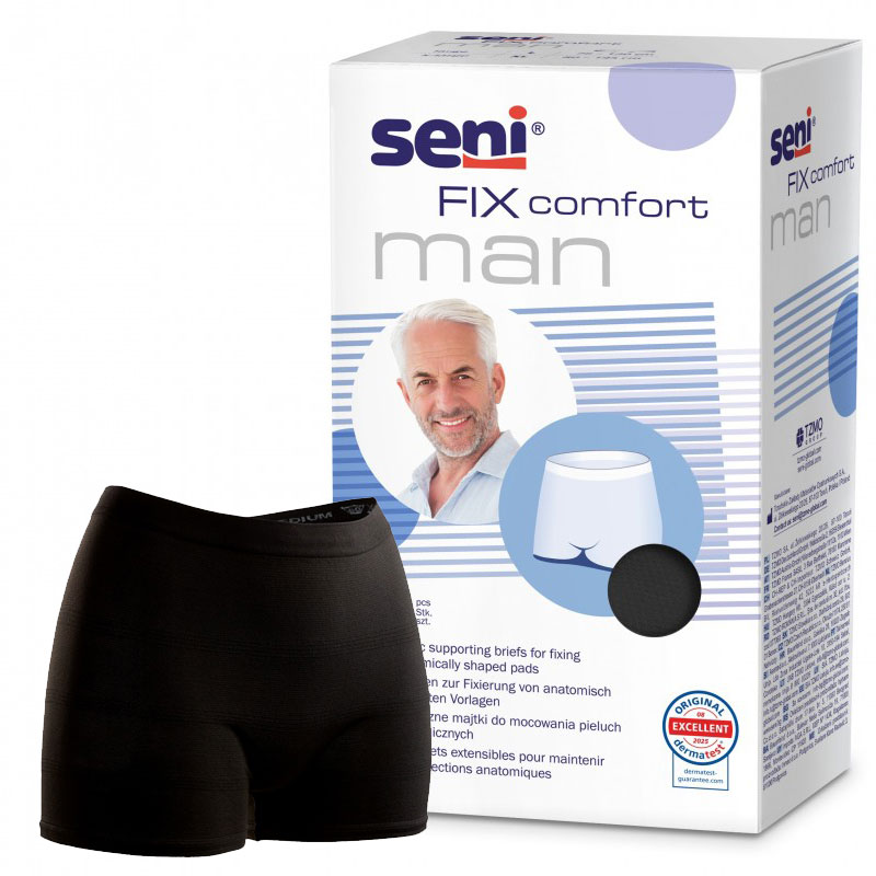 SENI FIX Comfort MAN - Fixierhosen in Schwarz für Männer - 2 Stück Pack