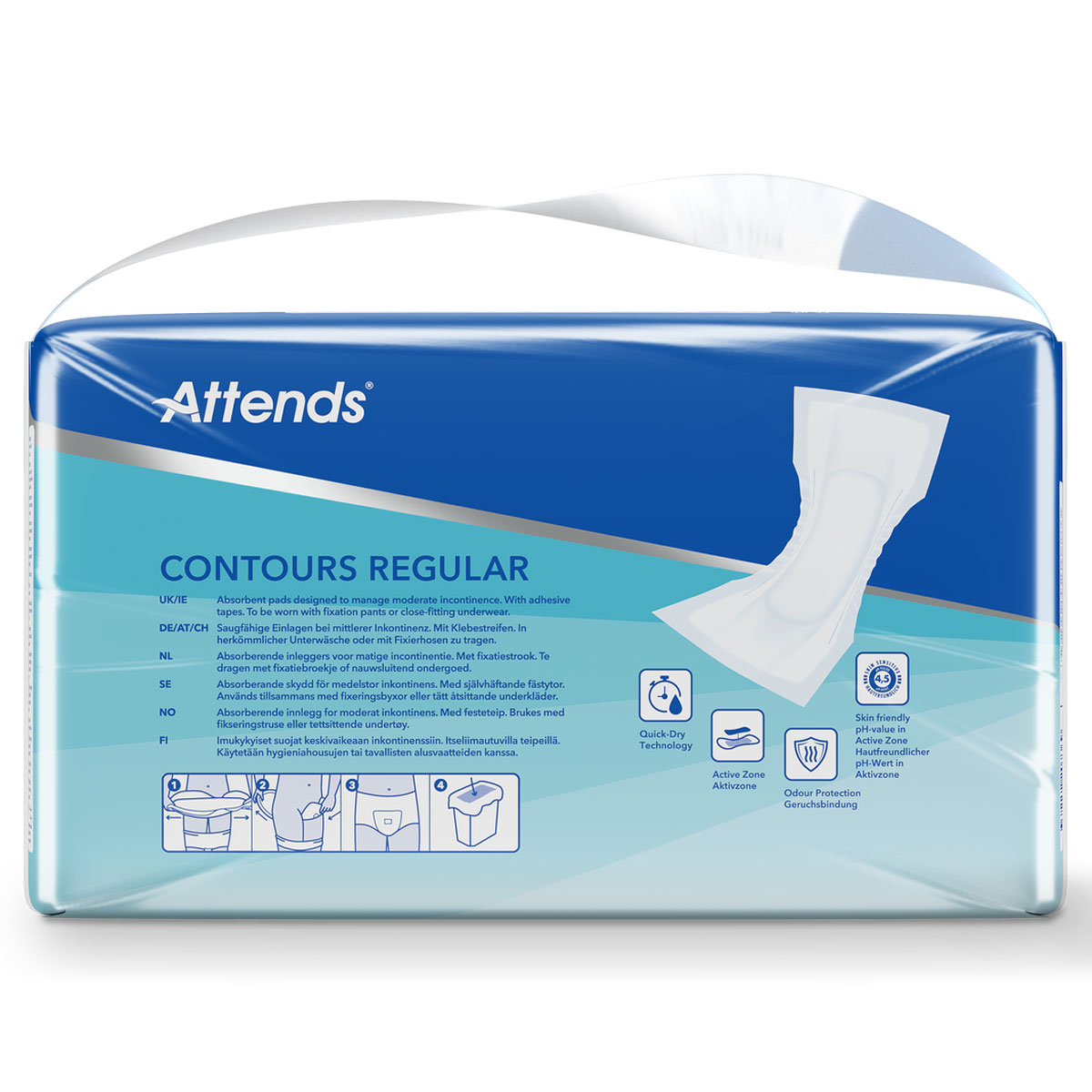 ATTENDS Contours Regular 4 - Inkontinenzvorlagen - 5x42 Stück