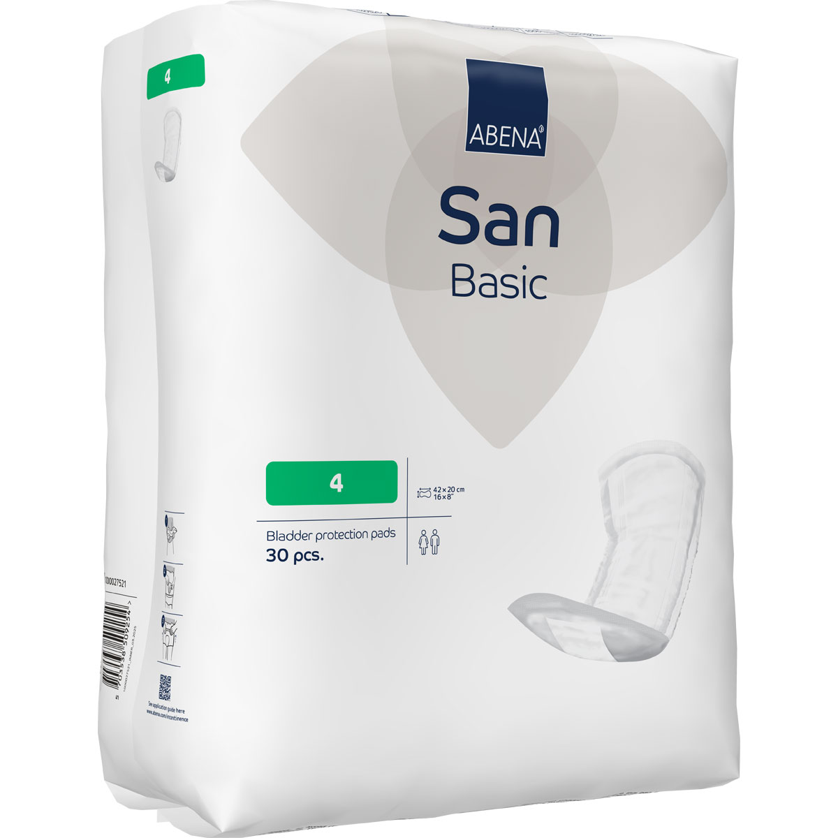 ABENA San Basic 4 - Inkontinenz-Einlagen - Saugkraft: 740ml - 30 Stück Pack