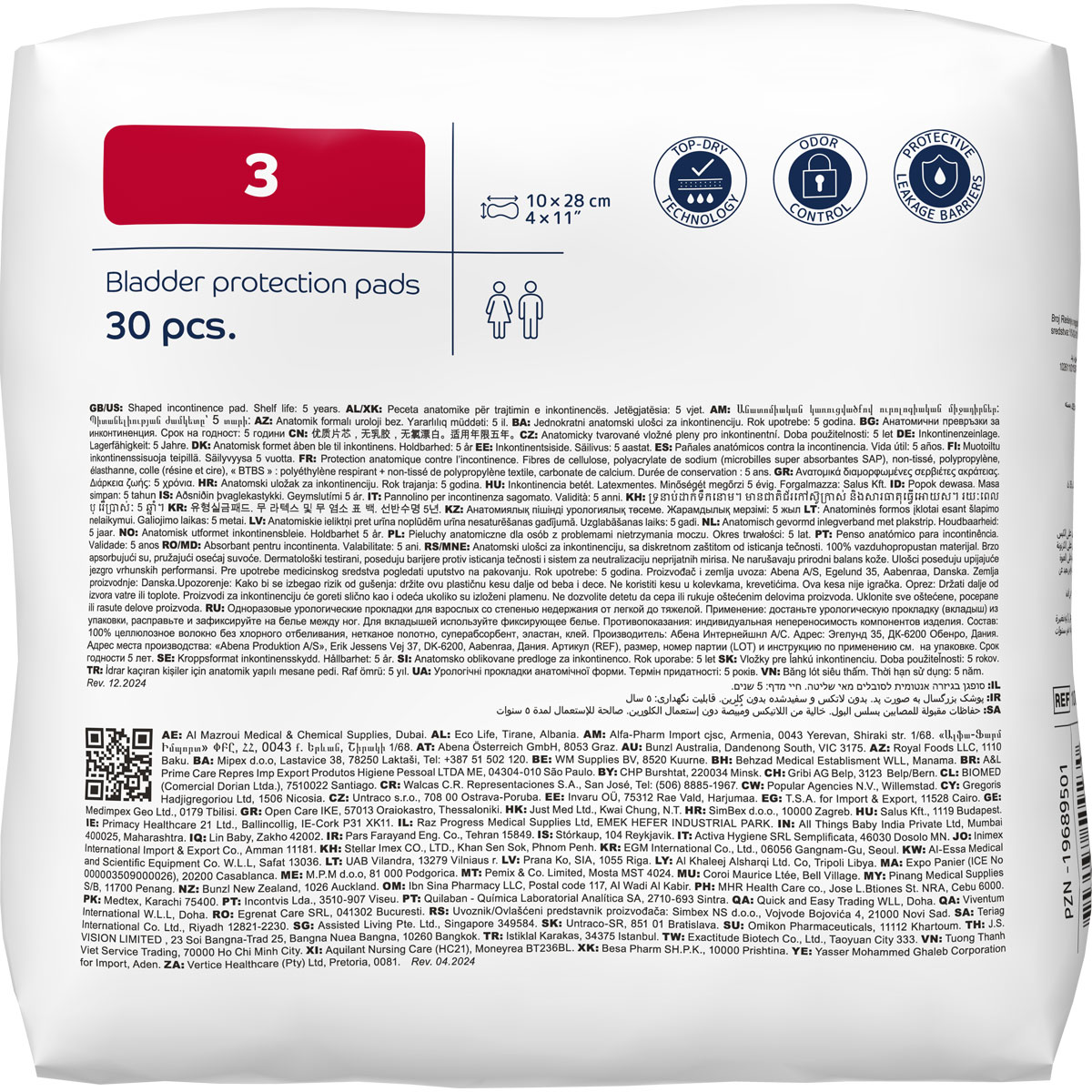 ABENA San Basic 3 - Inkontinenz-Einlagen - Saugkraft: 320ml - 30 Stück