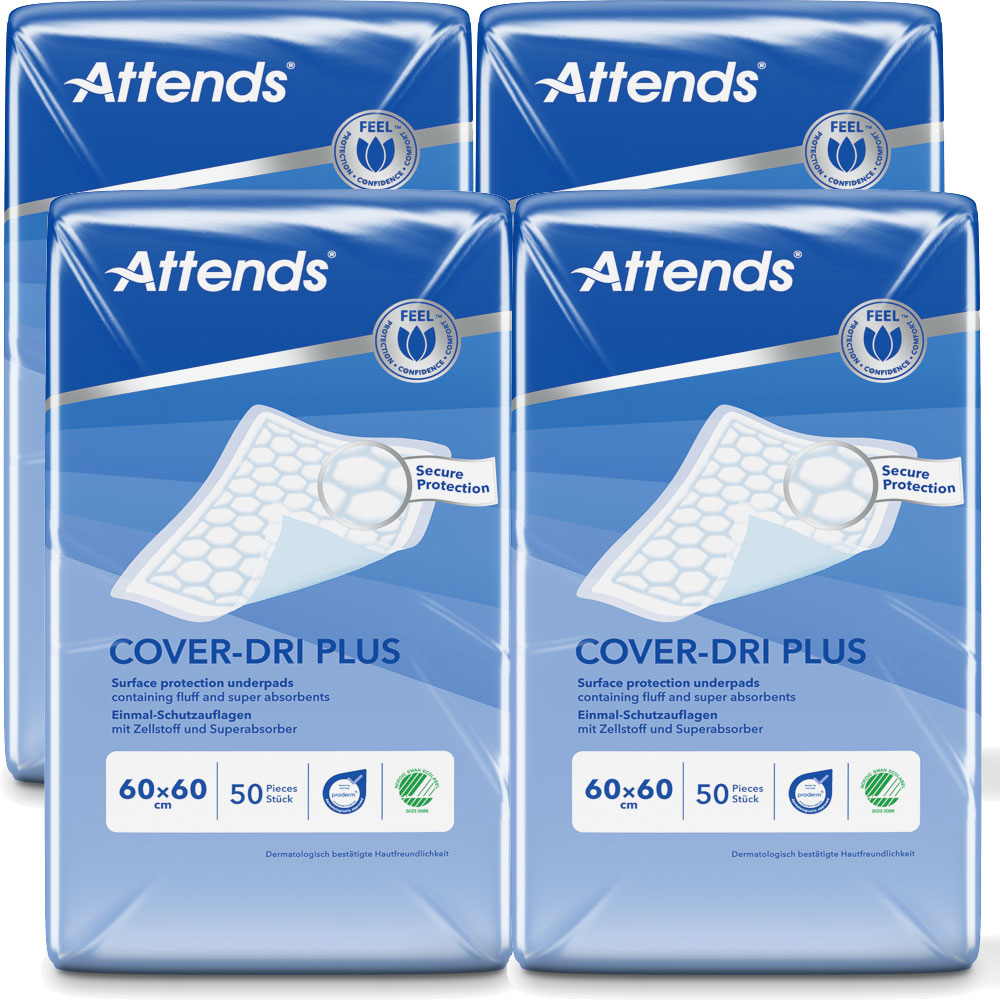 ATTENDS Cover-Dri Plus - Bettschutzeinlagen 60 x 60cm (200 Stück)