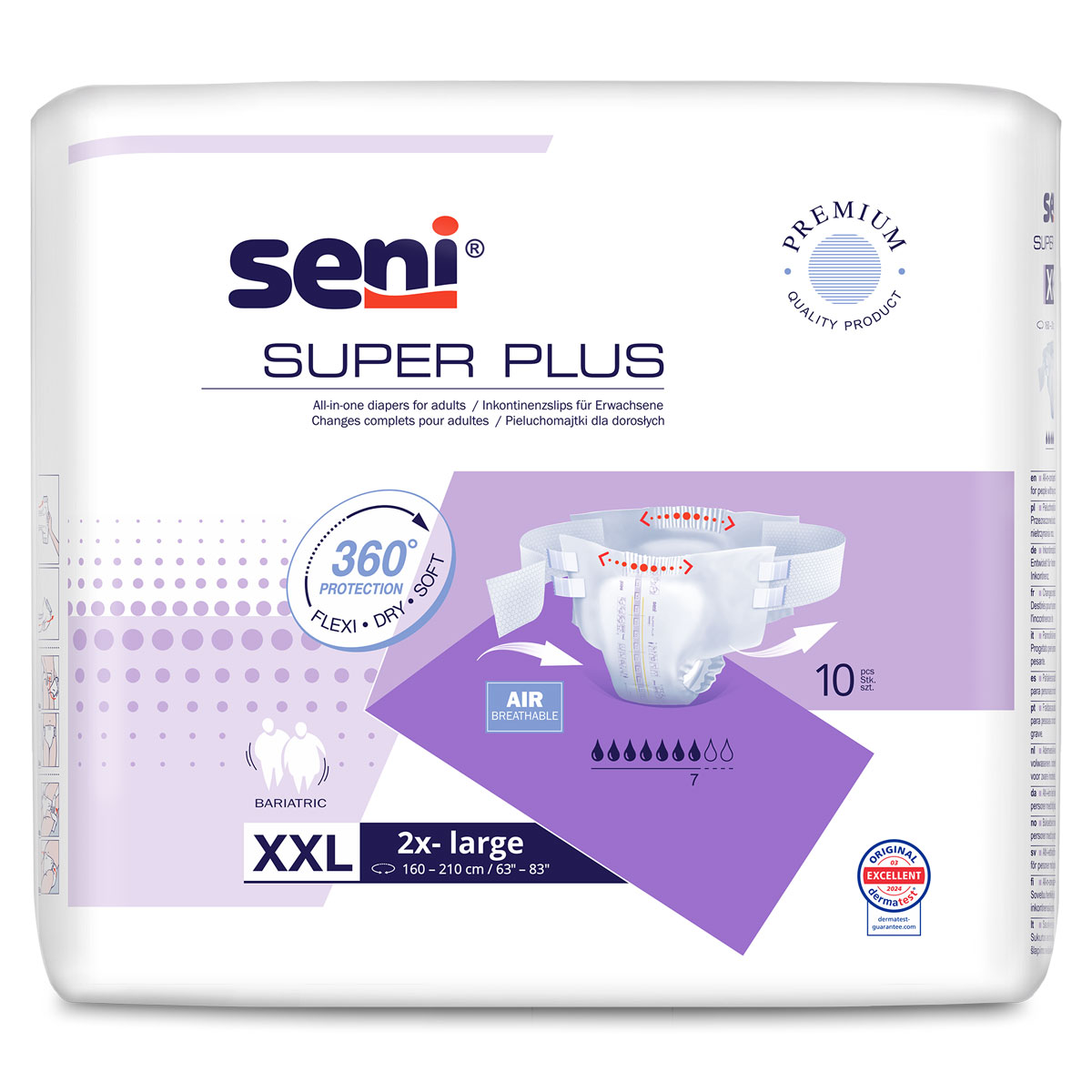 SENI Super PLUS - Inkontinenzwindeln - Gr. 5 XXL (10 St Einzelpack)