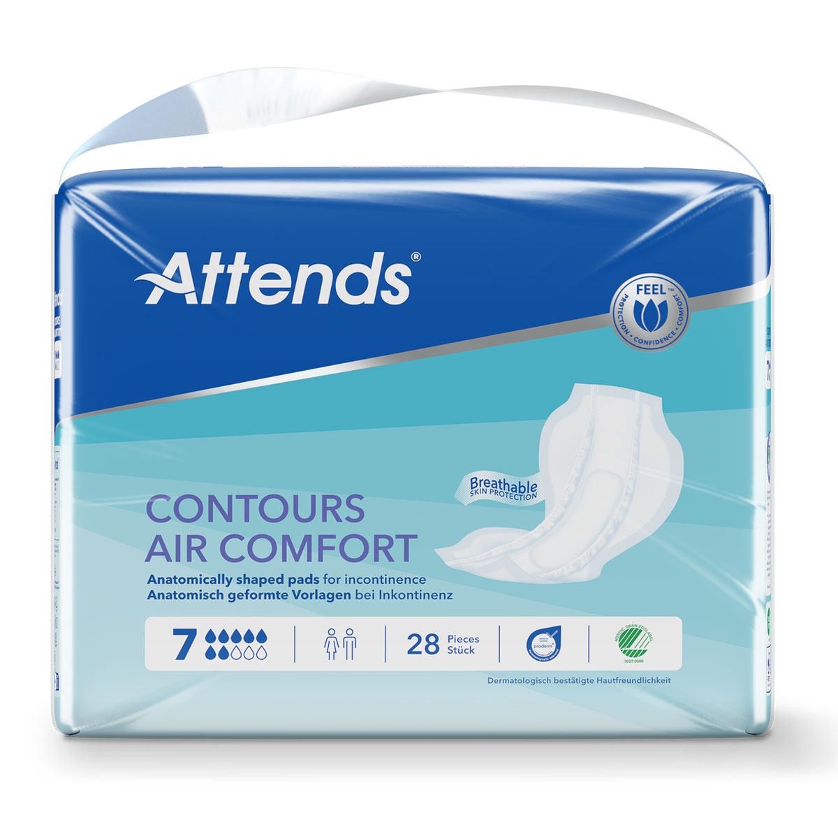 ATTENDS Contours AIR Comfort 7 - atmungsaktive Vorlage - 4x28 Stück