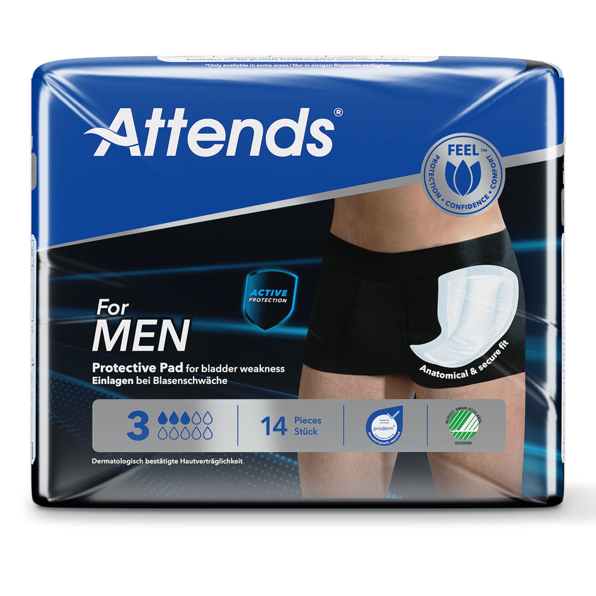 ATTENDS for Men 3, Slipeinlagen für Männer - 14 Stück Packung