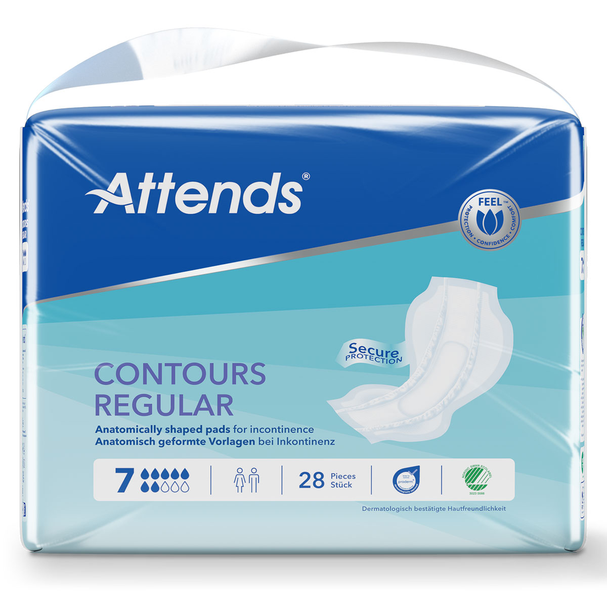 ATTENDS Contours Regular 7 - Inkontinenzvorlagen - 4x28 Stück