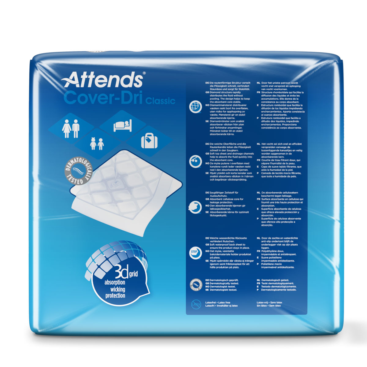 ATTENDS Cover-Dri Classic - Bettschutzeinlagen 60 x 90cm (150 Stück)