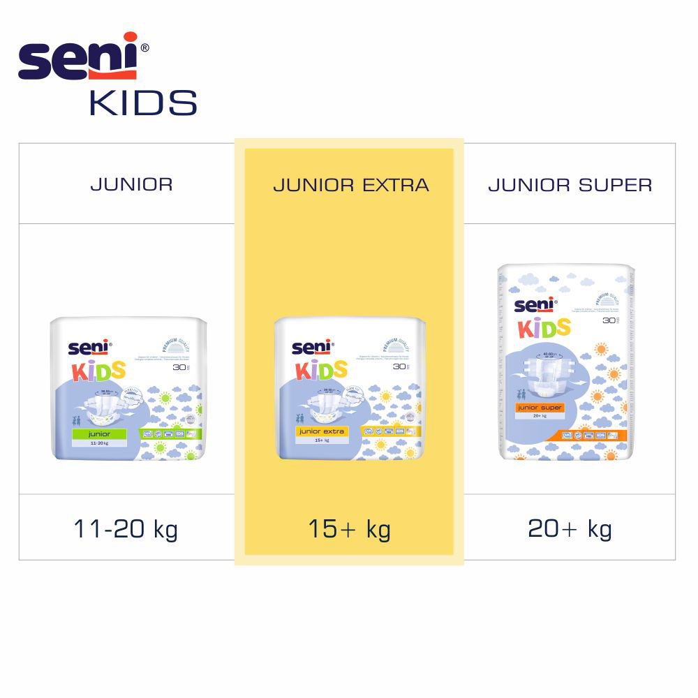 SENI KIDS Junior EXTRA Kinderwindel (16-30kg) 5x30 Stück