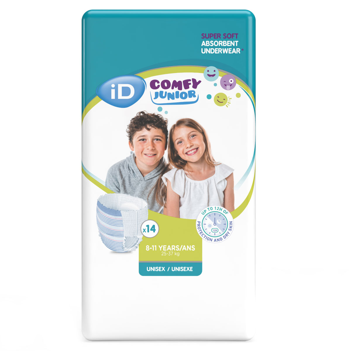 iD Comfy Junior Pants - für Kinder & Jugendliche von 8-11 Jahren - 14 Stück Pack