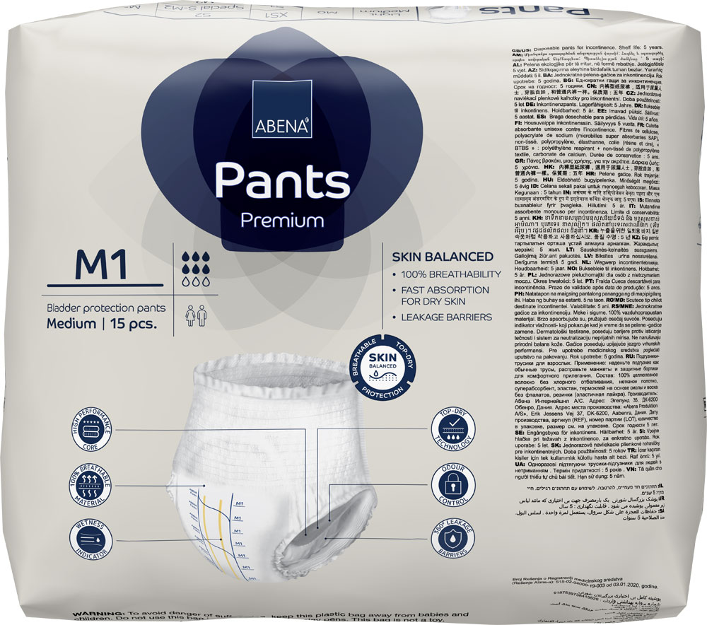 ABENA Pants Premium ZERO Medium (M0) Packung