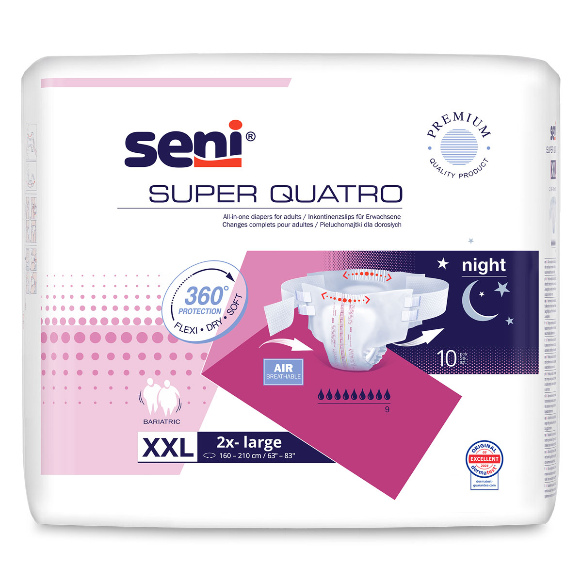 SENI Super QUATRO - Inkontinenzwindeln - Gr. 5 XXL (10 St Einzelpack)