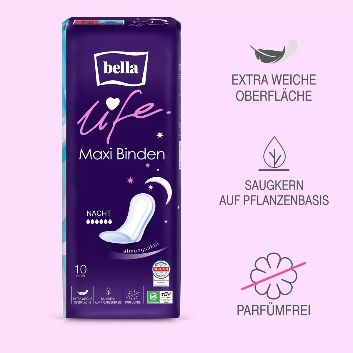 Bella Maxi - klassische Damenbinden - NACHT - 10 St. Pack Bella Maxi - klassische Damenbinden - NACHT - 10 St. Pack