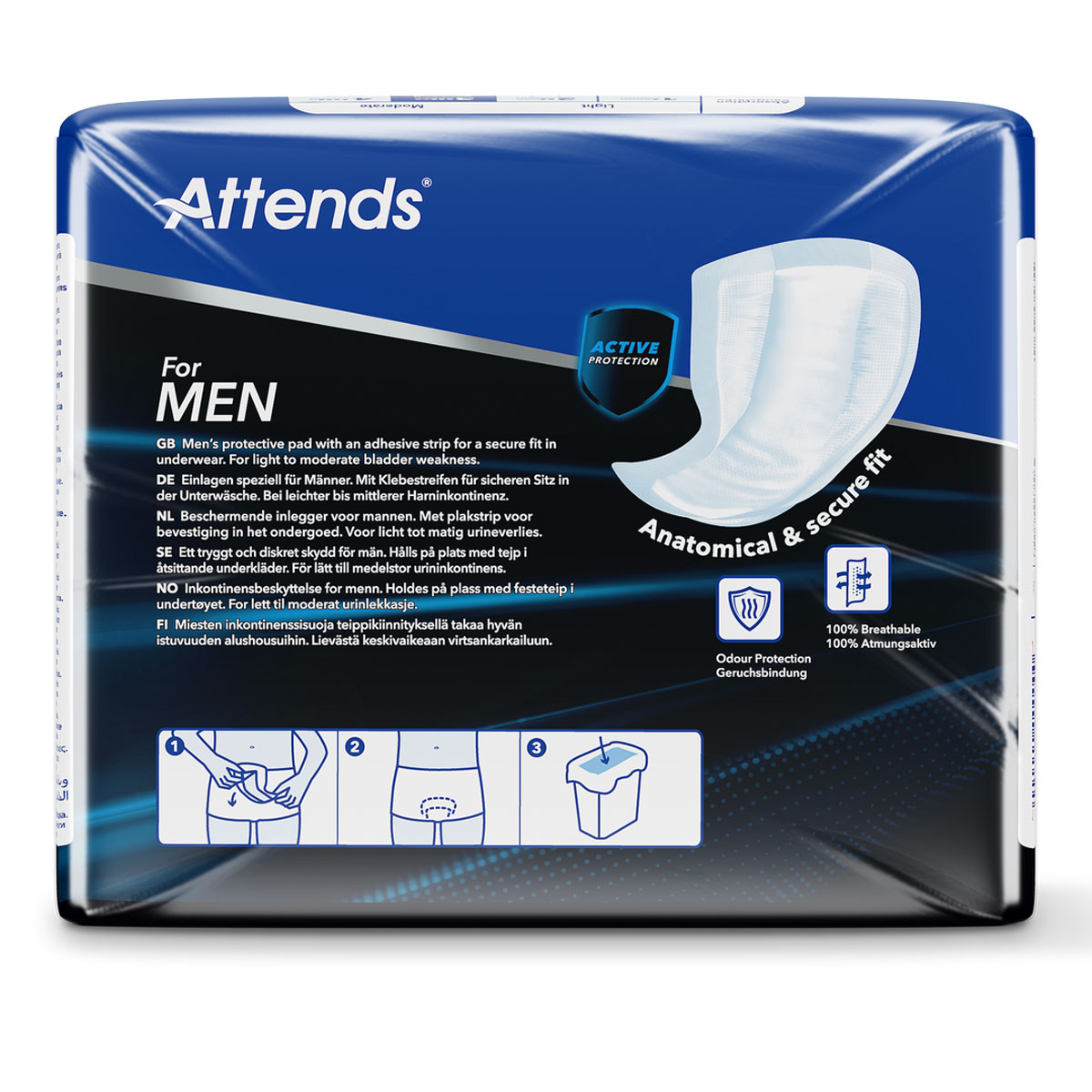 ATTENDS for Men 3, Slipeinlagen für Männer - 14 Stück Packung