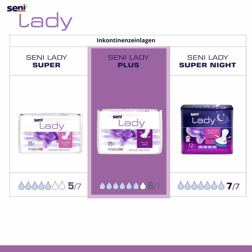 SENI Lady PLUS - 950ml Saugleistung - 15 Stück Pack