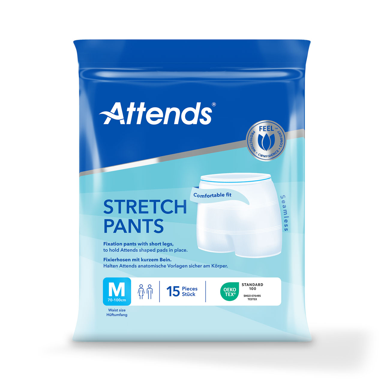 ATTENDS Stretch Pants - Netzhosen mit Beinansatz - 15er Pack - M