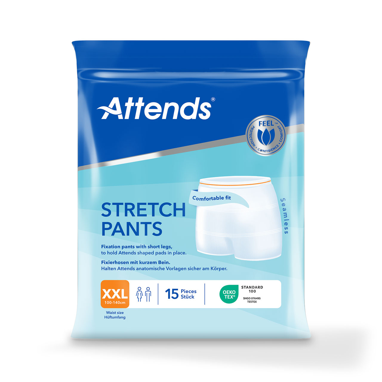 ATTENDS Stretch Pants - Netzhosen mit Beinansatz - 15er Pack - XXL