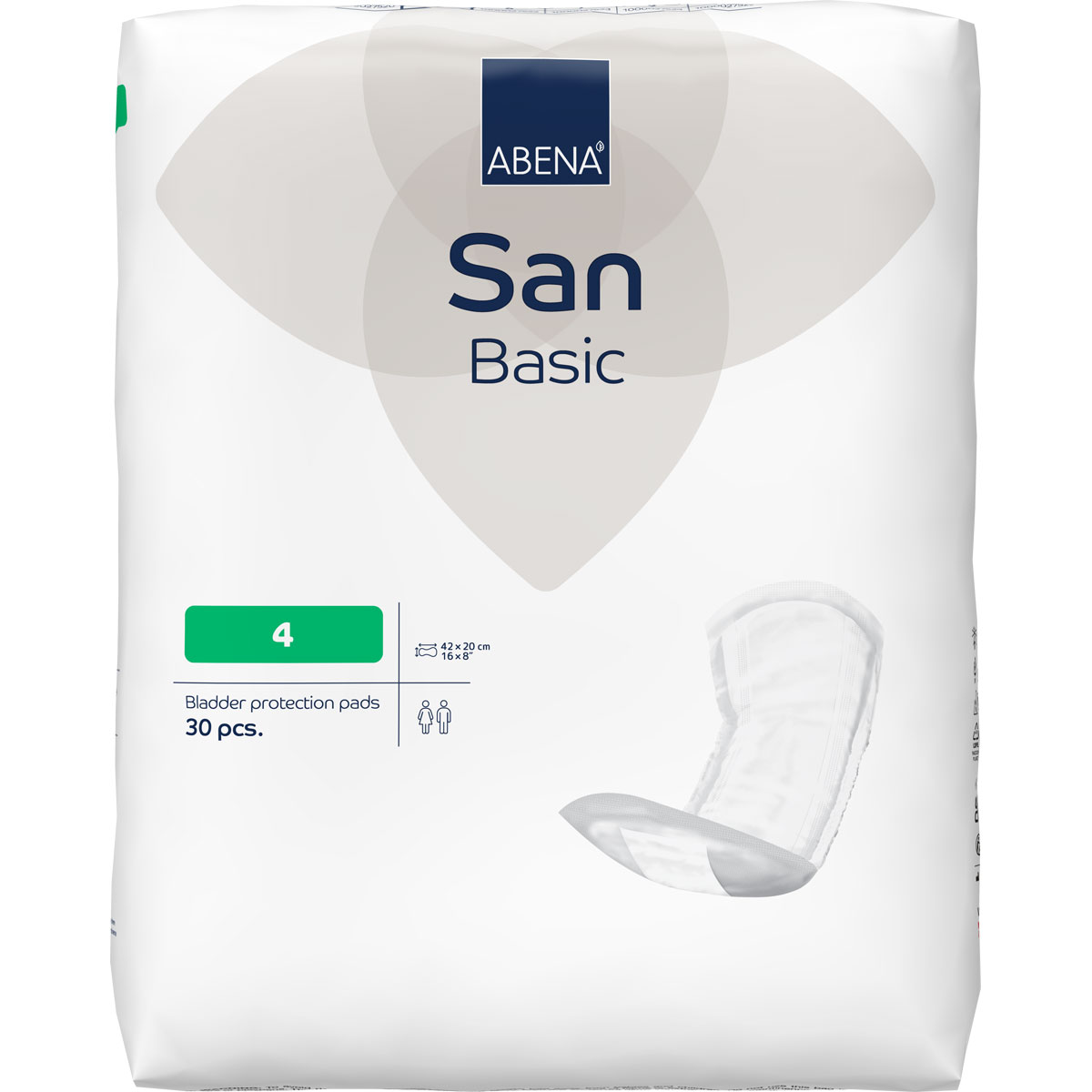 ABENA San Basic 4 - Inkontinenz-Einlagen - Saugkraft: 740ml - 30 Stück Pack