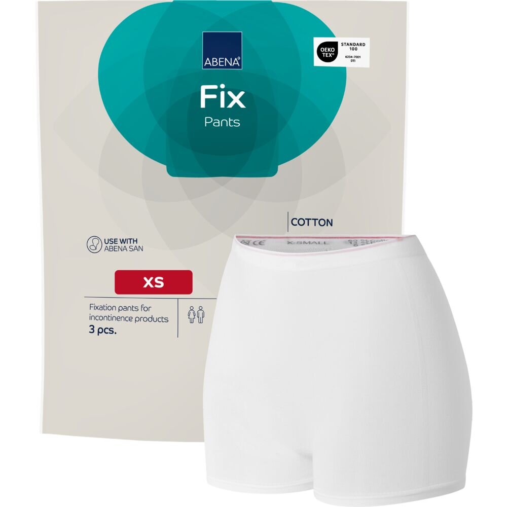 ABENA Fix Pants Cotton - Baumwoll Fixierhose MIT Bein | 3er Pack - Gr. - XS