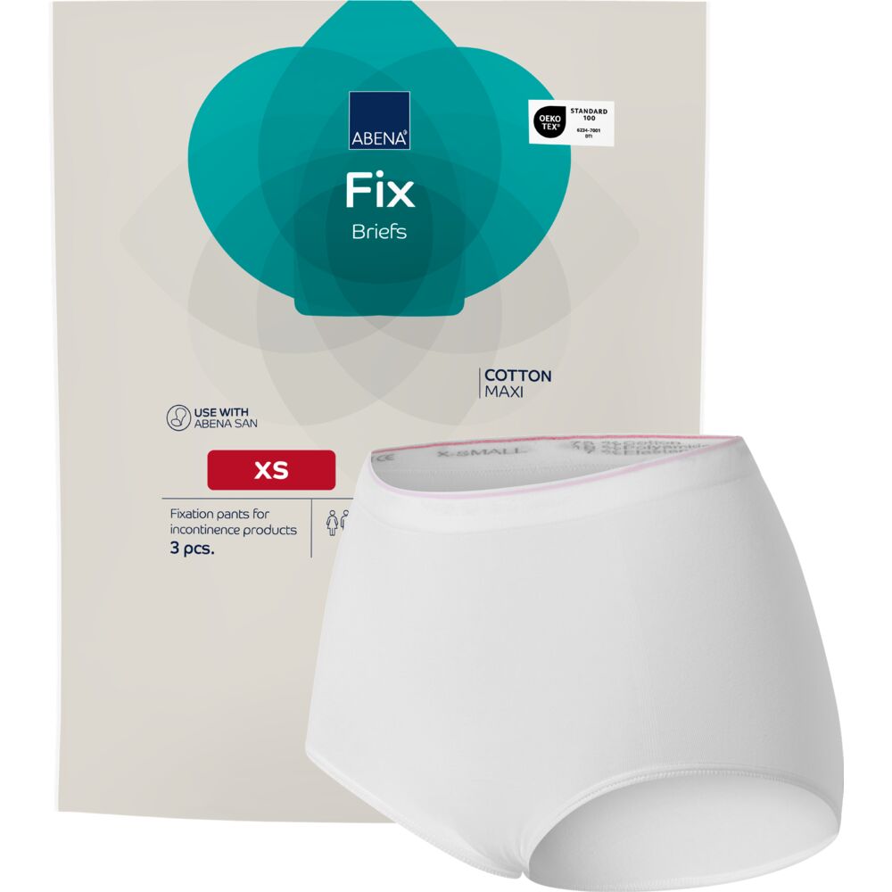 ABENA Fix Briefs Cotton Maxi - Baumwoll Fixierhose OHNE Bein | 3er Pack - Gr. - XS